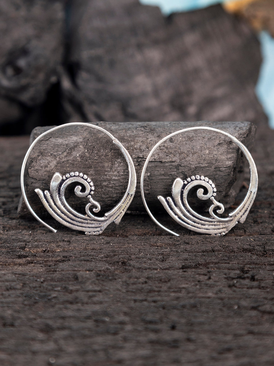 Daily Wear Hoops Earrings - Western Silver-Plated Brass Earrings By Studio One Love