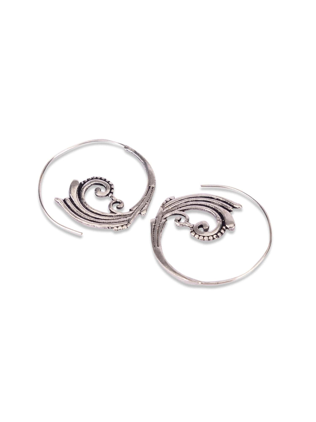 Daily Wear Hoops Earrings - Western Silver-Plated Brass Earrings By Studio One Love