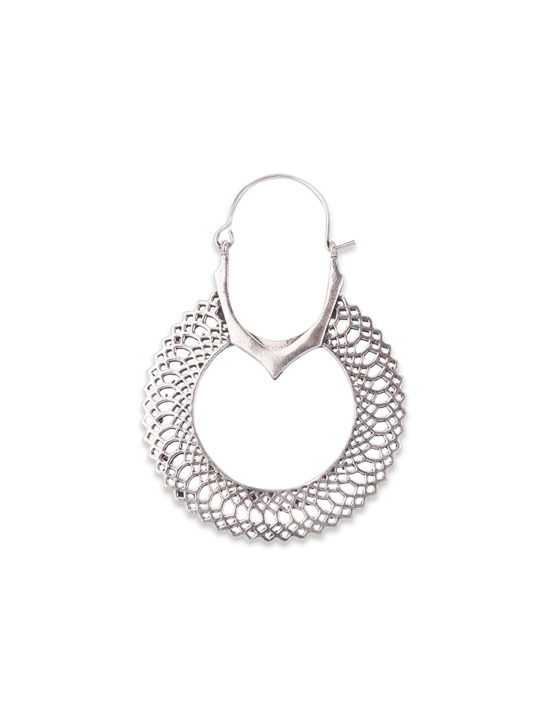 Festive Wear Hoops Earrings - Traditional Silver-Plated Brass Earrings By Studio One Love