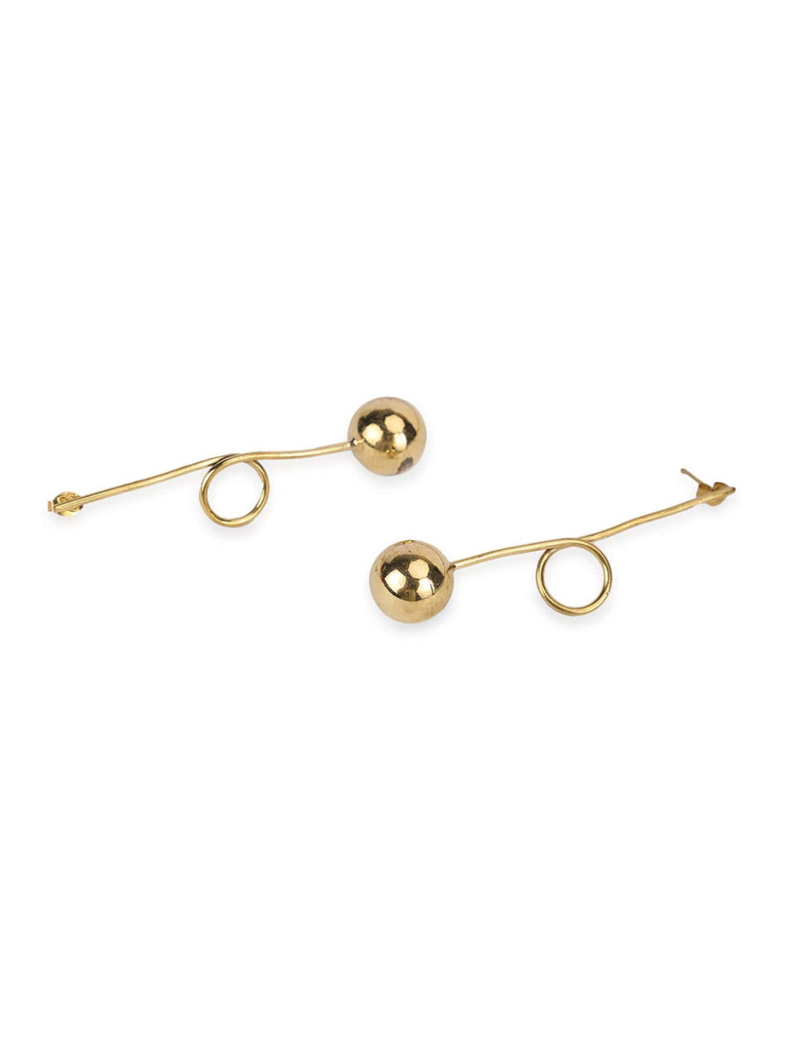 Party Wear Drops and Danglers Earrings - Minimal Gold-Plated Brass Earrings By Studio One Love