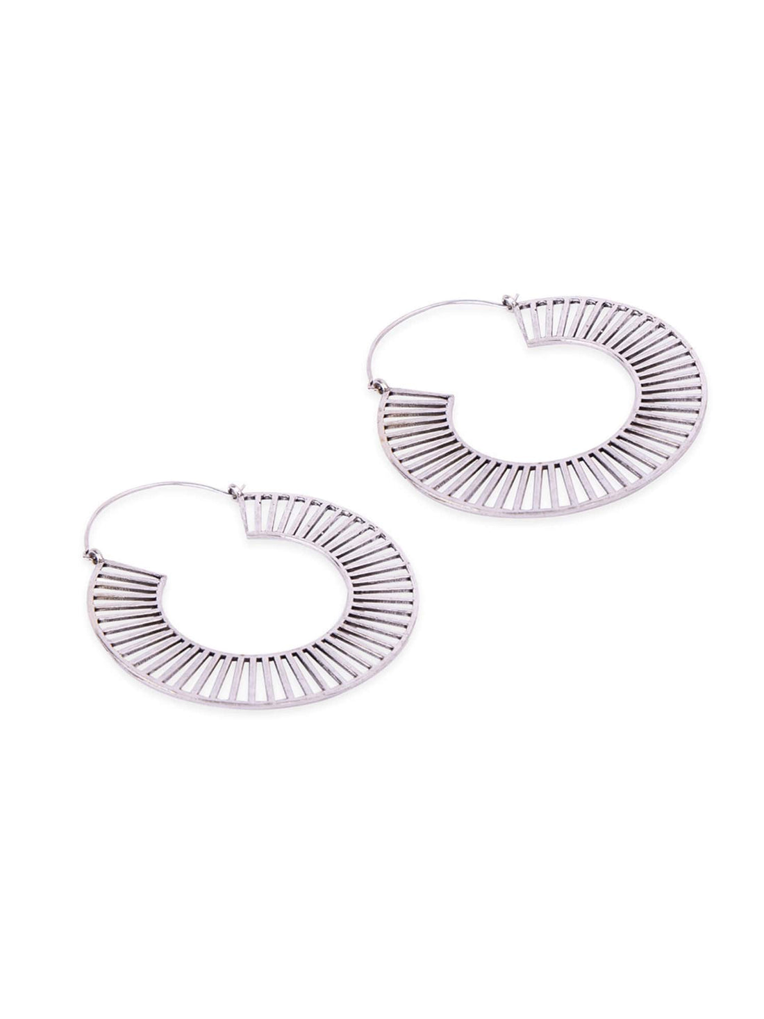 Party Wear Hoops Earrings - Statement Silver-Plated Brass Earrings By Studio One Love