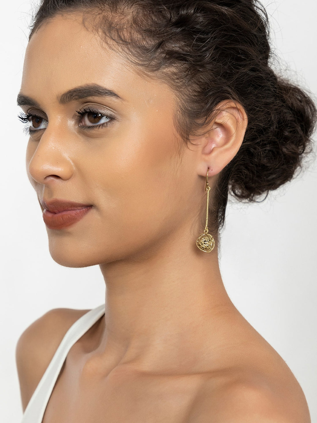 Daily Wear Drops and Danglers Earrings - Minimal Gold and Silver-Plated Brass Earrings By Studio One Love