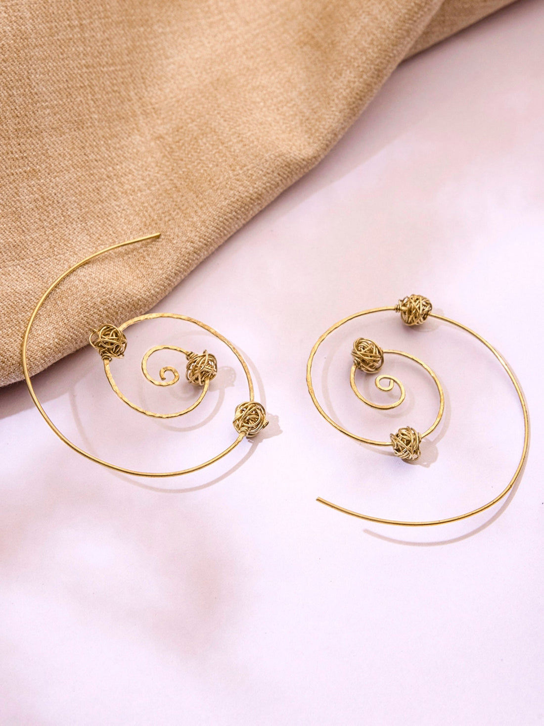 Festive Wear Hoops Earrings - Minimal Gold-Plated Brass Earrings By Studio One Love