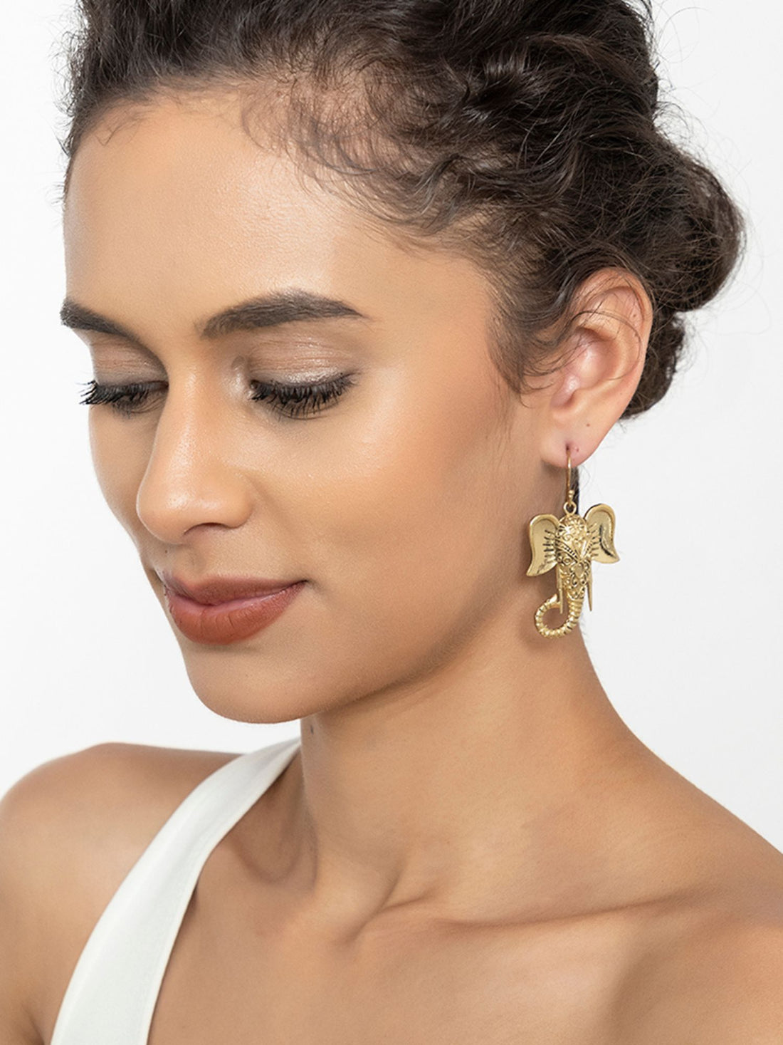 Festive Wear Drops and Danglers Earrings - Minimal Gold and Silver-Plated Brass Earrings By Studio One Love