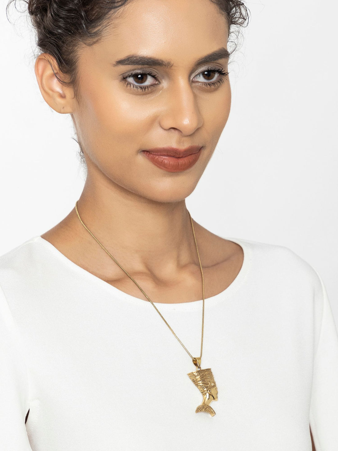 Contemporary Gold and Silver Pendant With Chain By Studio One Love