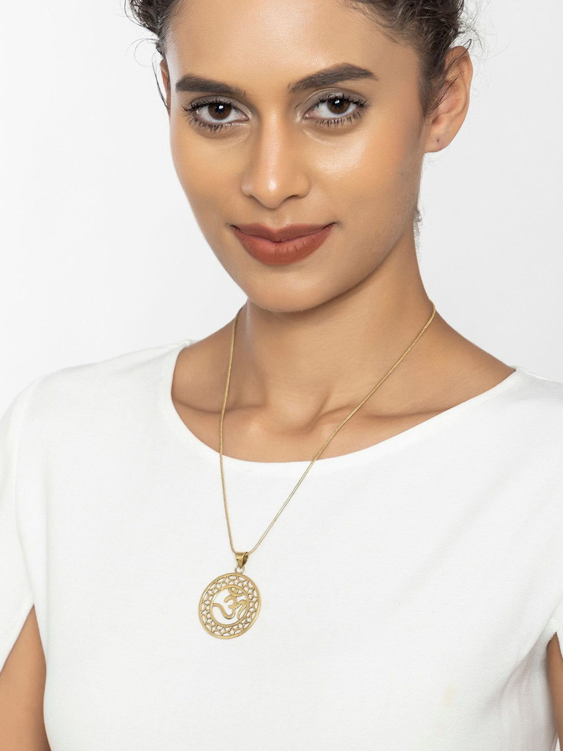 Gold-Plated Brass Pendant With Chain By Studio One Love