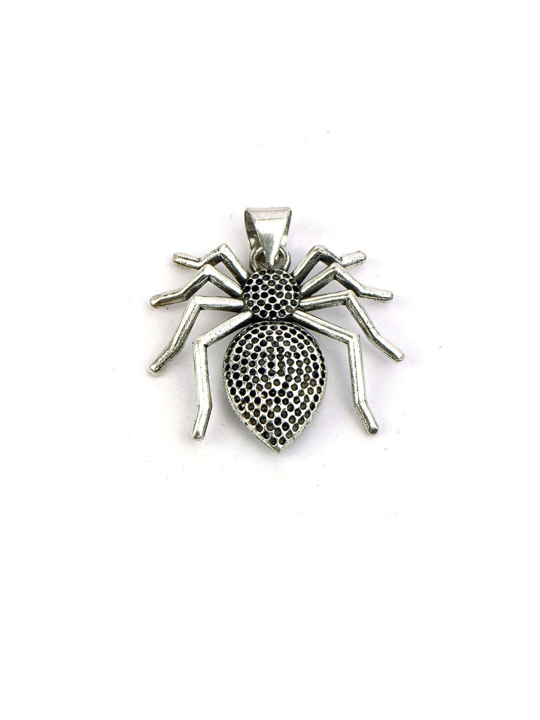 Brass-Plated Textured Spider-Shaped Pendant with Chain By Studio One Love