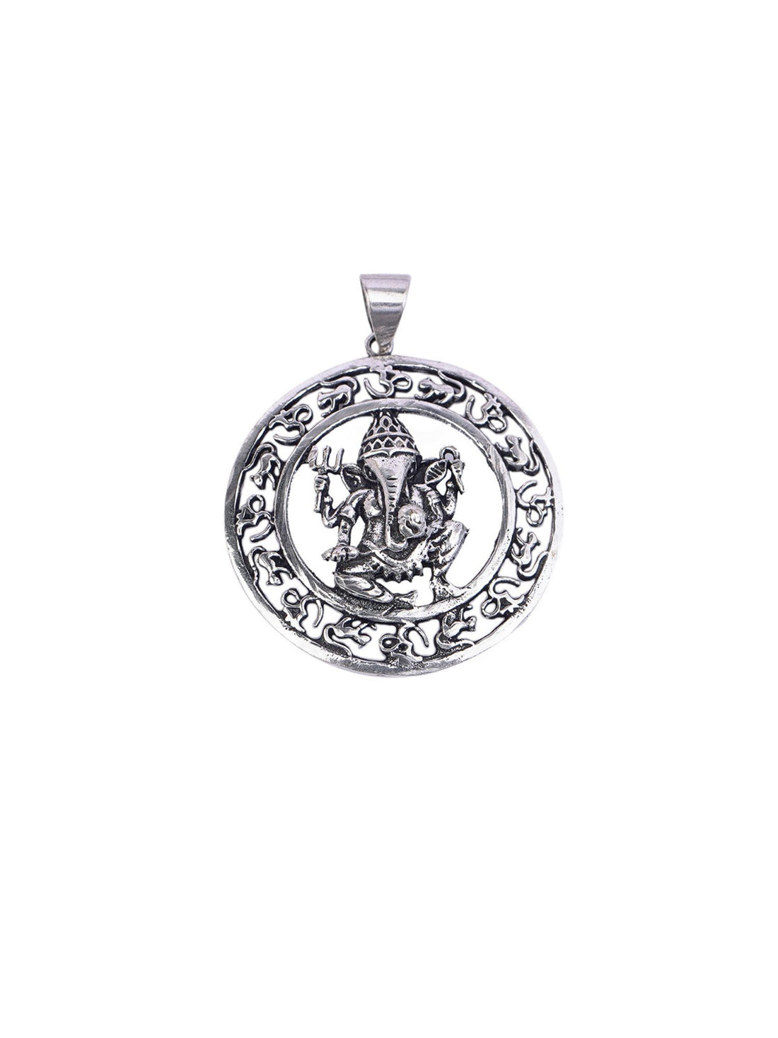 Women Brass-Plated Lord Ganesha Circular Pendant with Chain By Studio One Love