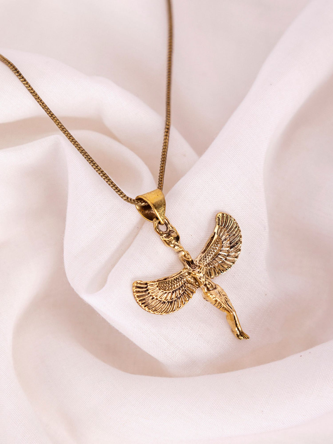 Brass-Plated Handcrafted Angel Necklace By Studio One Love